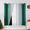 Estelartextiler Estelar Textiler Ombre Greyish White and Green Blackout Curtains & Drapes for Bedroom, Thermal Insulated Full Light Blockin…
