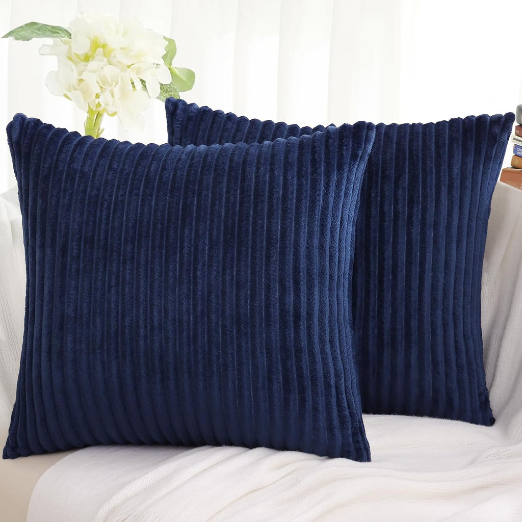 SimmoreHomeDecor Simmore Decorative Summer Throw Pillow Covers 20x20 Set of 2, Soft Natural Plush Flannel Double-Sided Fluffy Couch Pillow…