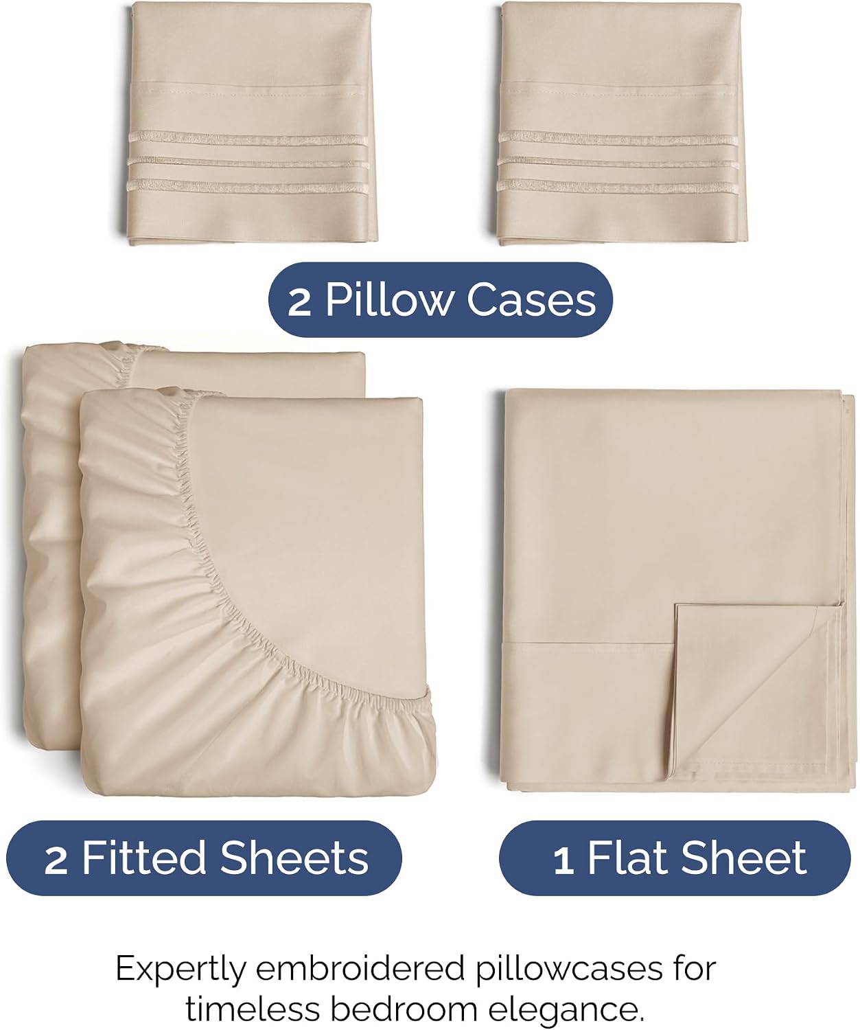 Split King Size 5 Piece Sheet Set - Comfy Breathable & Cooling Sheets - Hotel Luxury Bed Sheets for Women & Men - Deep Pockets, Easy-Fit…