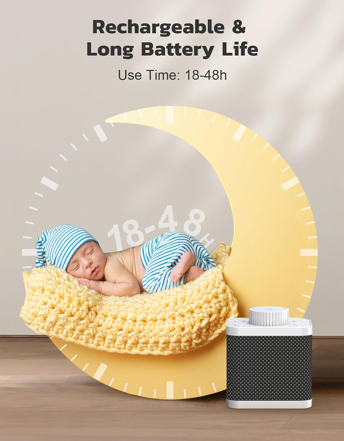 White Noise Sound Machine with 20 Soothing Sounds, 18-48h Powerful Battery, 3 Timers Memory Function and White Noise Machine for…