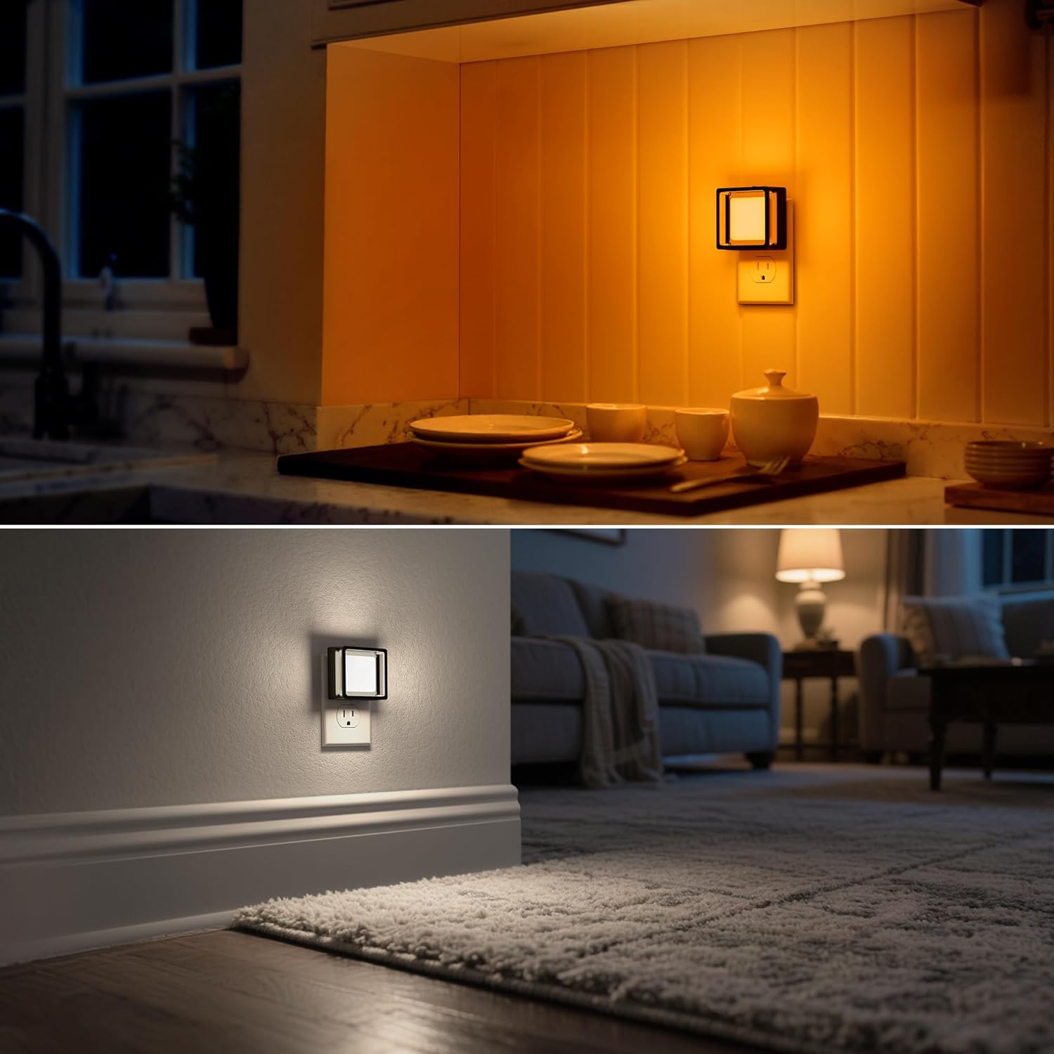 DORESshop LED Night Light, Night Lights Plug Into Wall [4 Pack] with Dusk-to-Dawn Sensor, Dimmable Nightlights, Adjustable Brightness for…