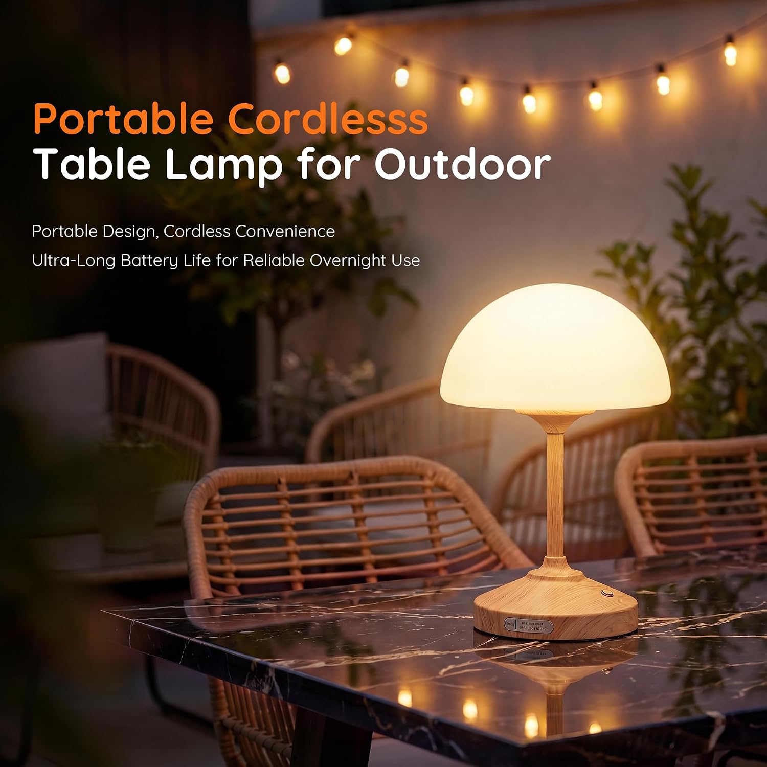 Dawnwake Table Lamp Cordless Lamp for Bedroom, Small Bedside Desk Table Lamp,5000mAh Rechargeble Battery Operated Dimmable Table…