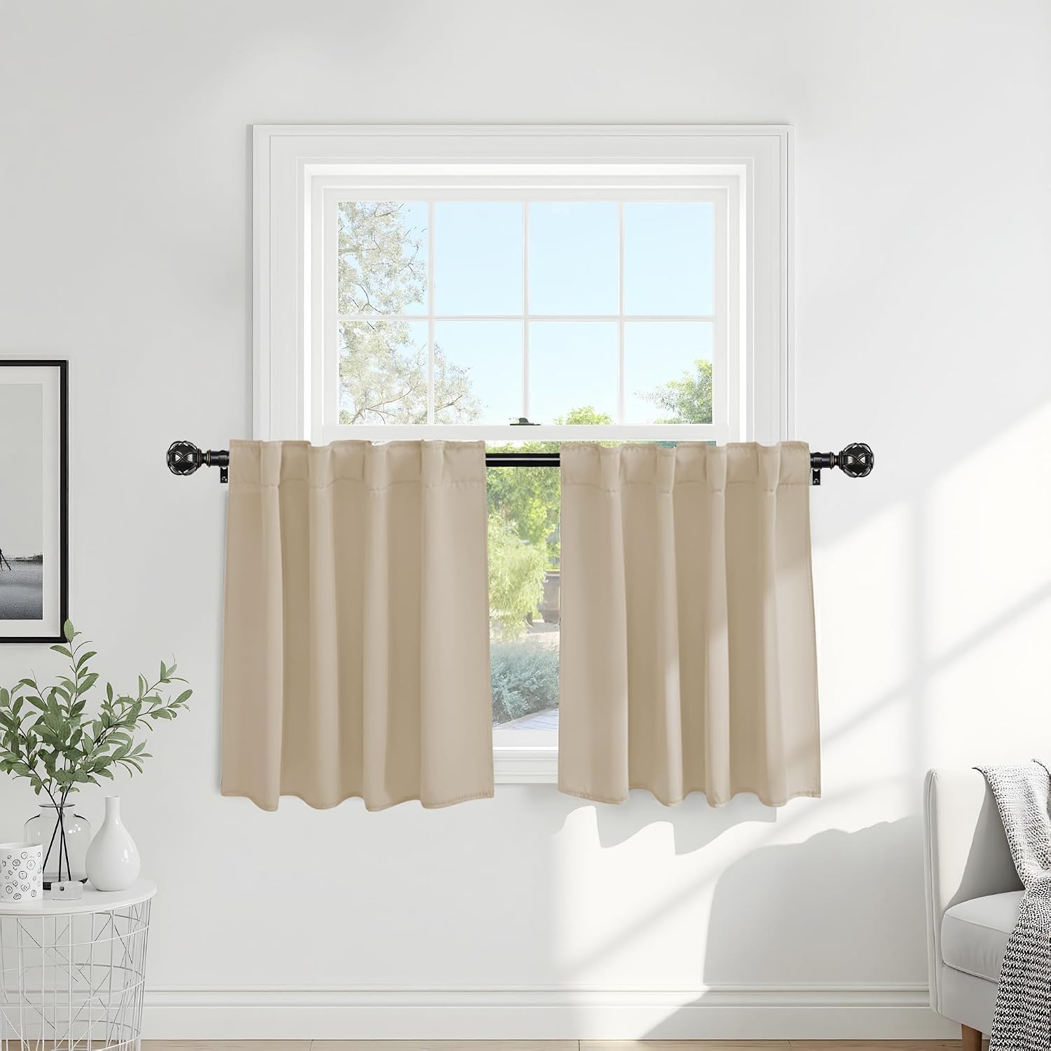 Ponydance PONY DANCE Thermal Insulated Small Window Curtains Short Drapes for Nursery Bathroom Kitchen Laundry RV Basement, 29 inch Wide by…