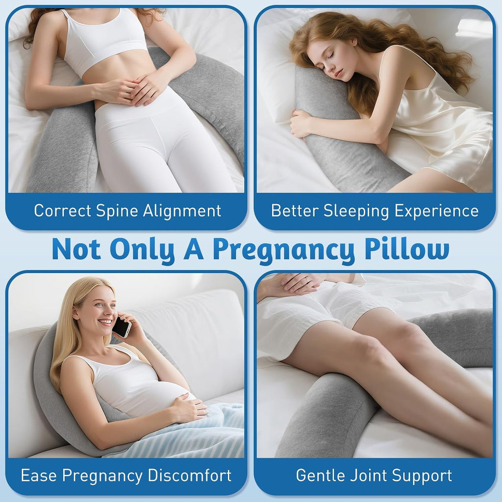SweetSlubr Body Pillow, Pregnancy Pillows for Sleeping, C-Shaped Maternity Pillow for Pregnant Women with Adjustable Firmness, Full Body…