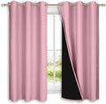 Nicetown 100% Blackout Curtains with Black Liners, Solid Thermal Insulated Full Blackout 2-Layer Lined Drapes, Energy Efficiency Window Dra…