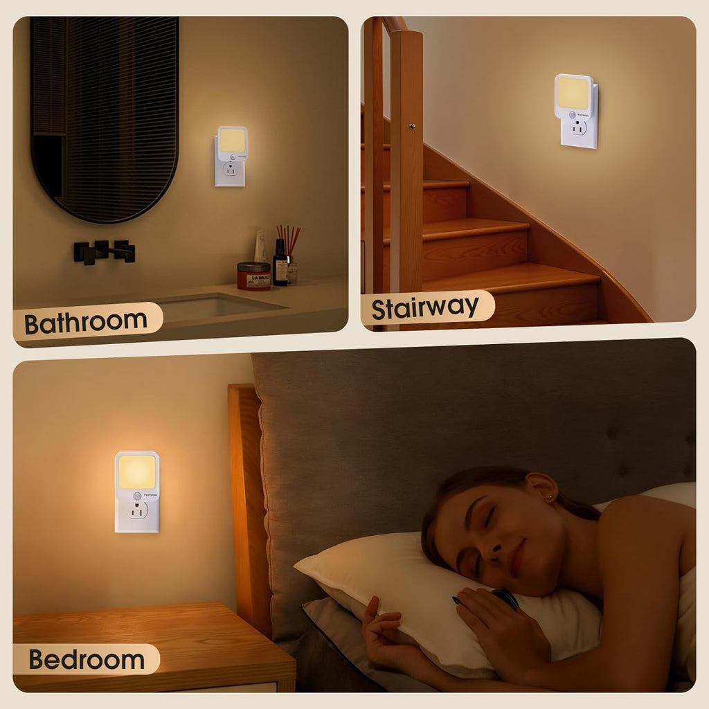 BEOAUDRA Motion Sensor Night Light Plug in - 5 Level Dimmable Warm White LED, Ultra Auto Shut-Off Nightlight for Bedroom Bathro…