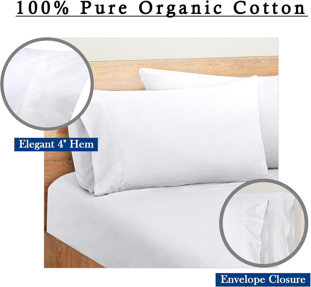 Royalelinens Royale Linens White Cotton Pillow Cases Queen Size Set of 12 - Bed Pillow Covers - 100% Cotton Pillowcases - Soft & Cooling -…
