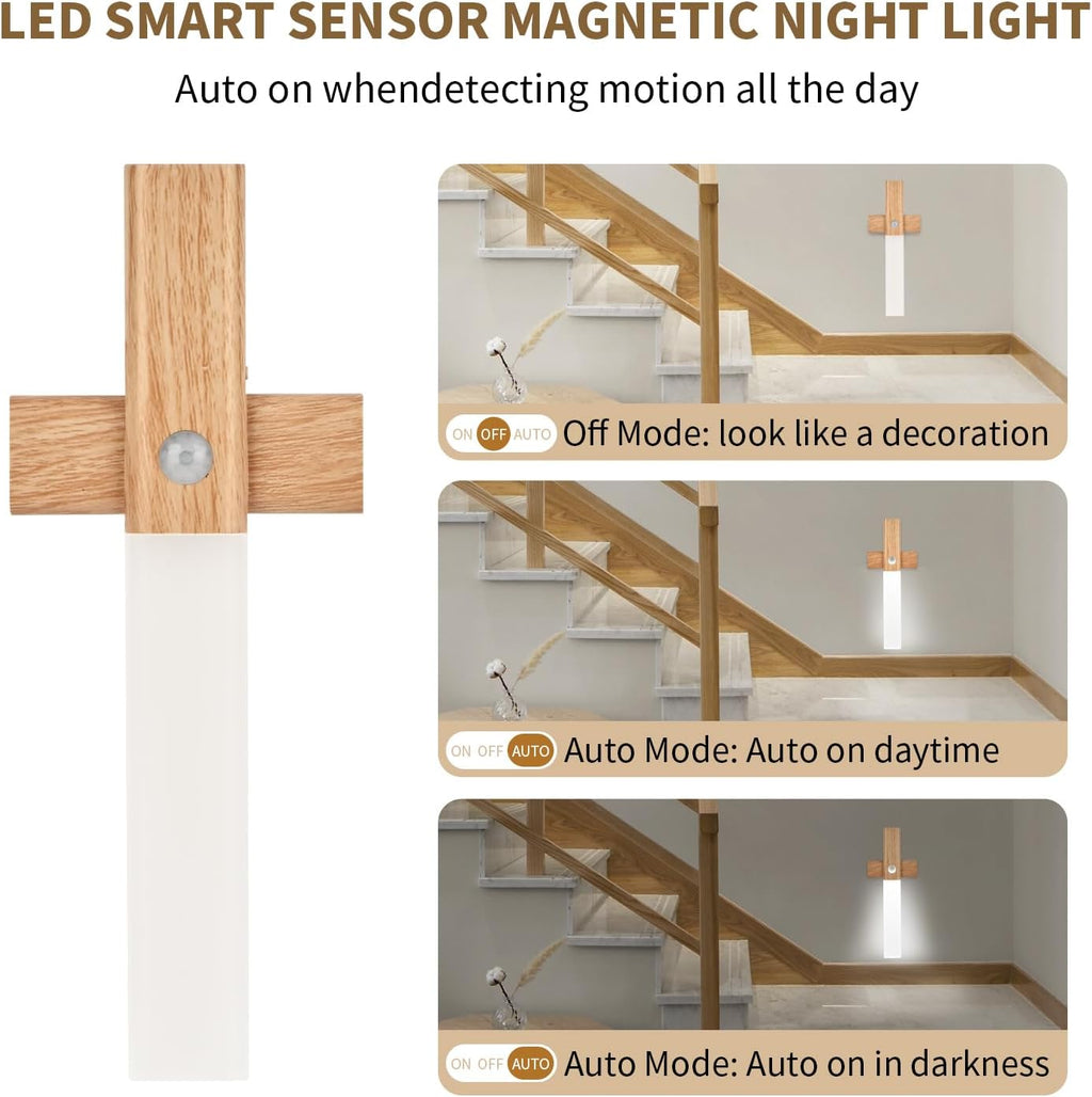 ASAWASA Stair Led Lights, Rechargeable Battery Operated Motion Sensor Light Indoor, Magnetic Dimmable Closet Lights, Wireless Under Counter…