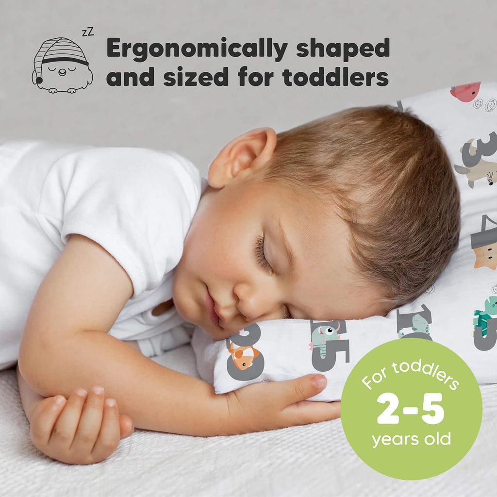 Toddler Pillow with Pillowcase - 13x18 My Little Dreamy Kids Travel Bed Pillows for Sleeping, Organic Cotton Small Pillowcase, Soft &…