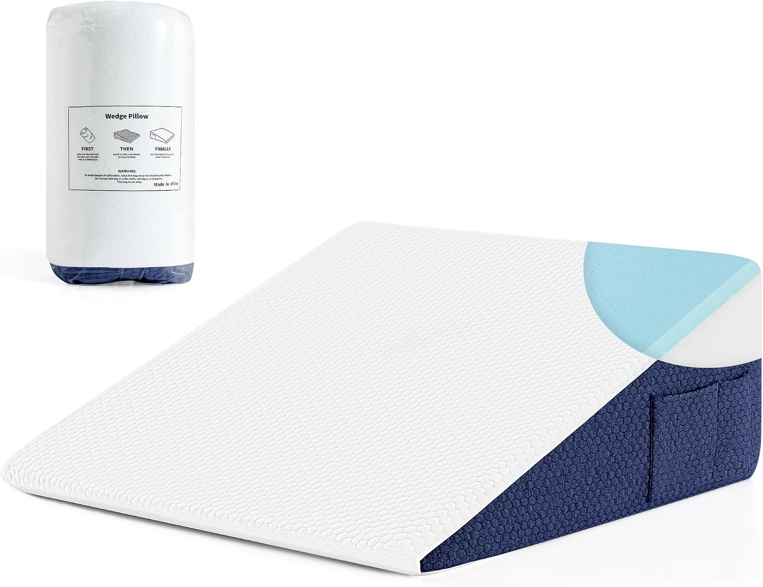 Yojoker Wedge Pillow for Sleeping White