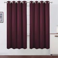 Lemomo Burgundy Red Thermal Blackout Curtains/52 x 72 Inch/Set of 2 Panels Room Darkening Curtains for Bedroom 72 Inch Red