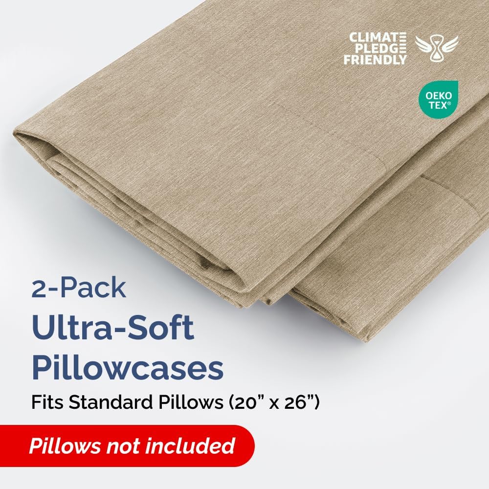 Standard Pillow Cases Set of 2 - Ultra-Soft Hotel Quality Pillowcase Covers - Comfy & Wrinkle Free - Stain and Fade Resistant - Machine…