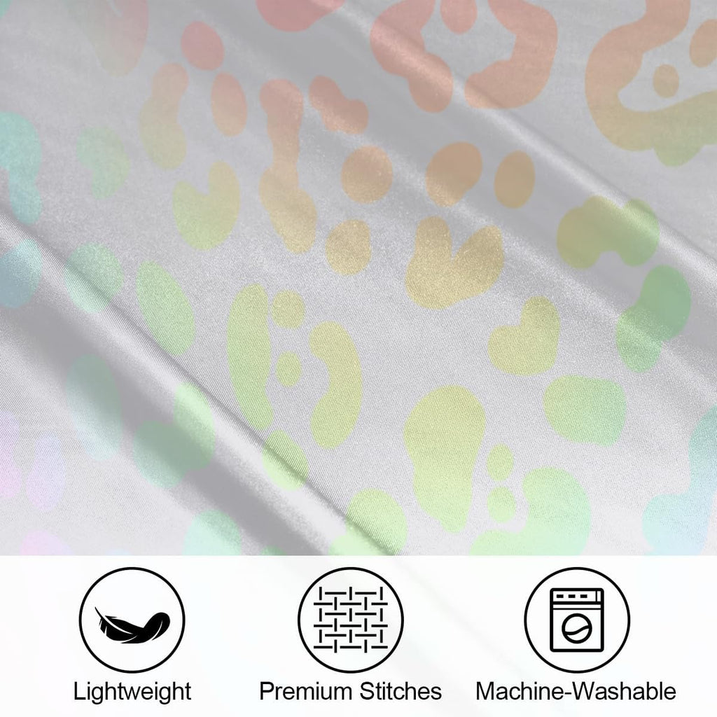 Rainbow Skin Leopard Satin Silk Pillowcase for Hair and Skin Pillow Cases Queen Size Soft Silk Pillow Case with Envelope Closure Print…