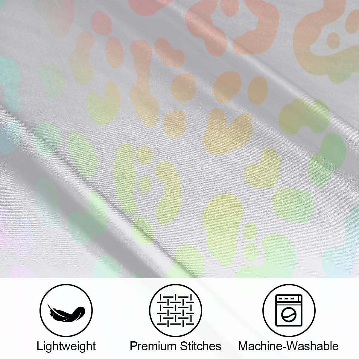 Rainbow Skin Leopard Satin Silk Pillowcase for Hair and Skin Pillow Cases Queen Size Soft Silk Pillow Case with Envelope Closure Print…