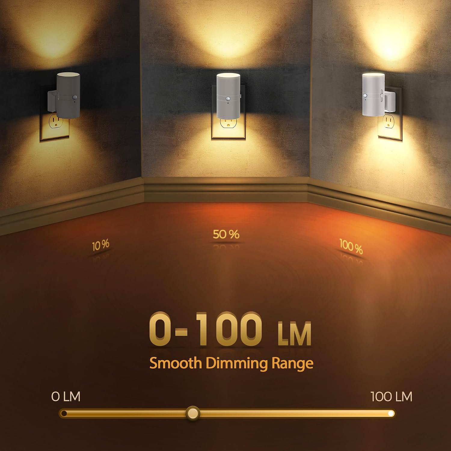 WelcometoBriigniteenjoyyourtimehere Briignite Motion Sensor Night Light, Motion Activated Plug in Night Lights, 0-100LM Dimmable Soft White…