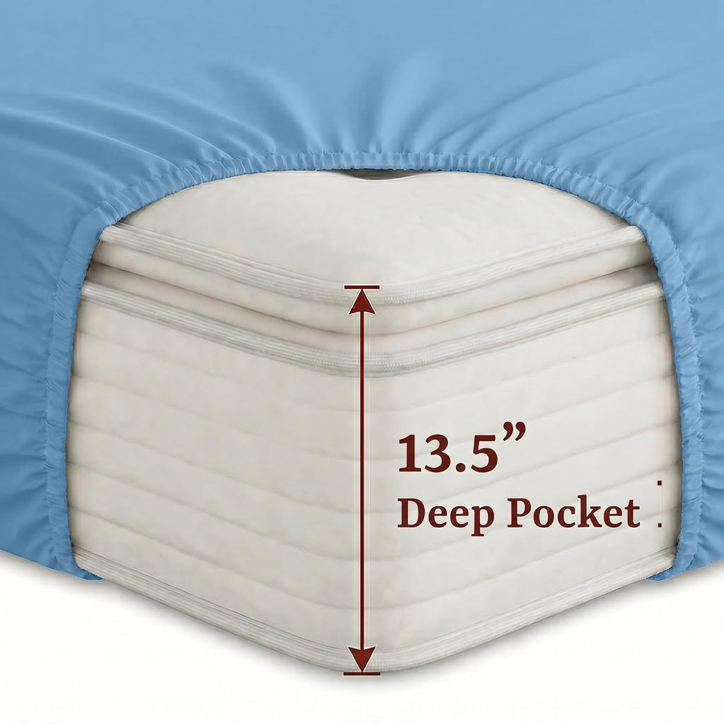 Perupima Peru Pima 285 Thread Count Percal King Sheet Set - 100% Peruvian Pima Cotton, 4 Piece (Flat, Fitted, 2 Pillowcases) - Cooling, Cri…