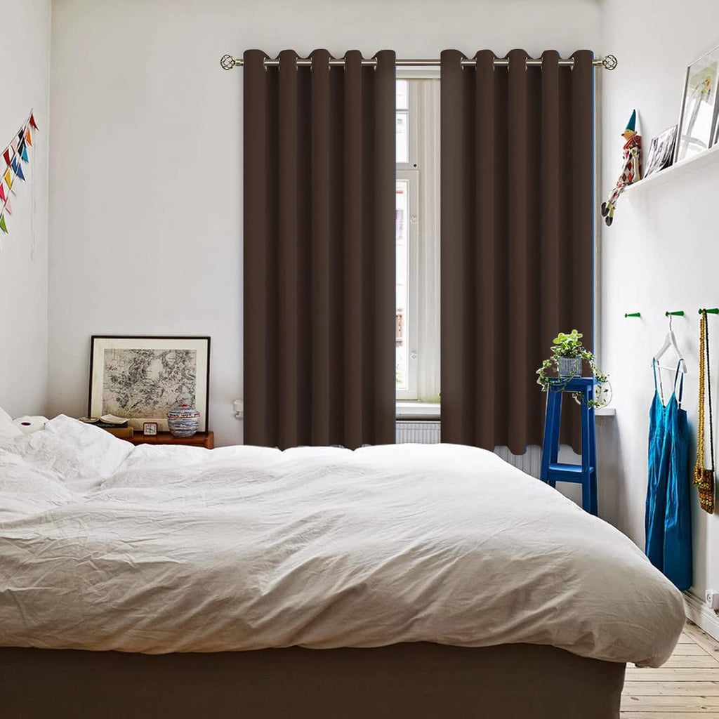 BGment Blackout Curtains for Bedroom - Grommet Thermal Insulated Room Darkening Curtains for Living Room, Set of 2 Panels (70 x 63 Inch, Br…