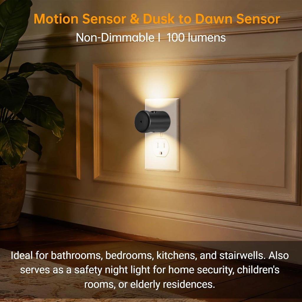 TSEXES LED Night Light, Motion Sensor Night Lights Plug into Wall with Dusk to Dawn Sensor, Auto On/Off, Motion Activated Night…