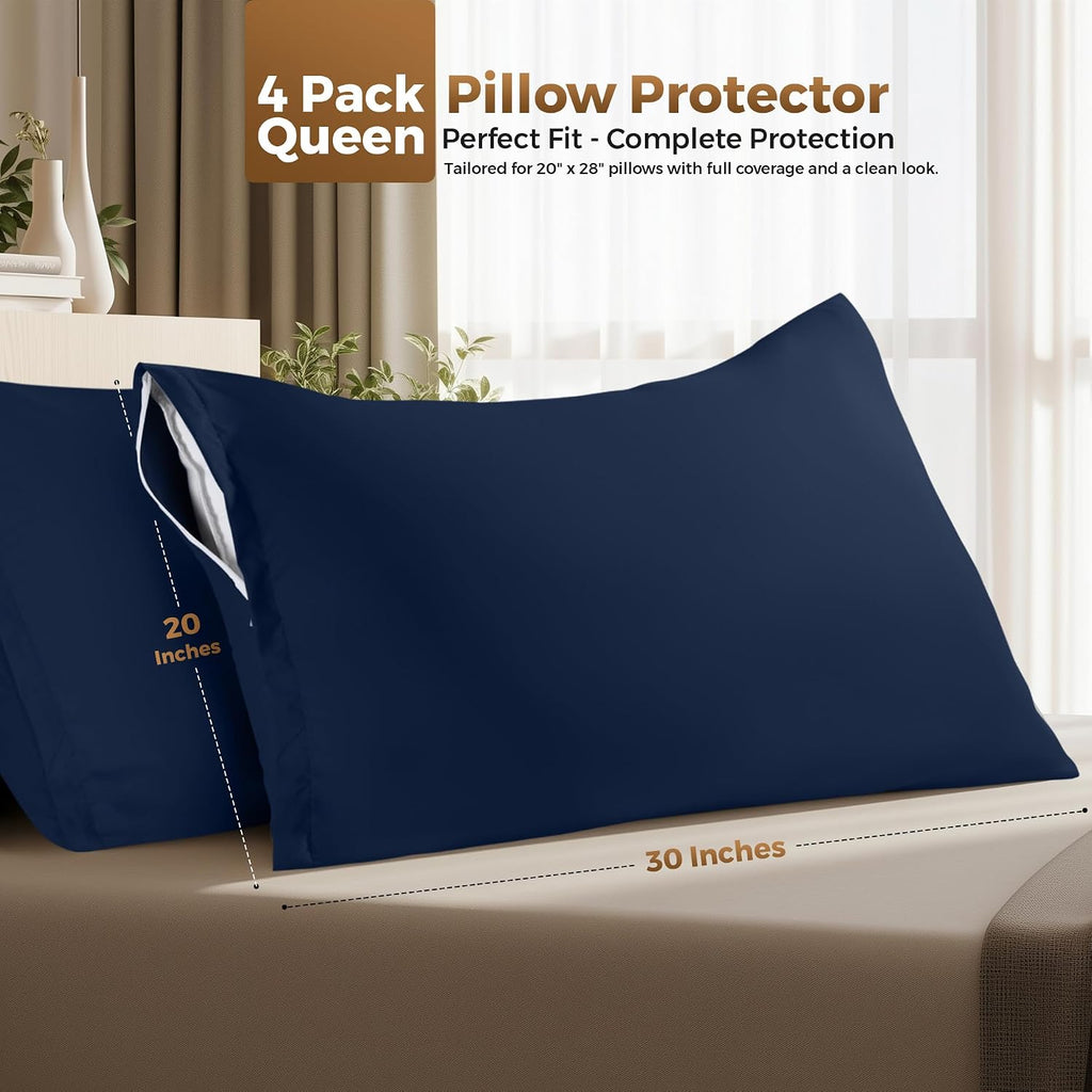Utopiabedding Utopia Bedding Zippered Pillowcases - Pack of 4 - Soft Brushed Microfiber Fabric - Wrinkle, Shrinkage and Fade Resistant Pill…