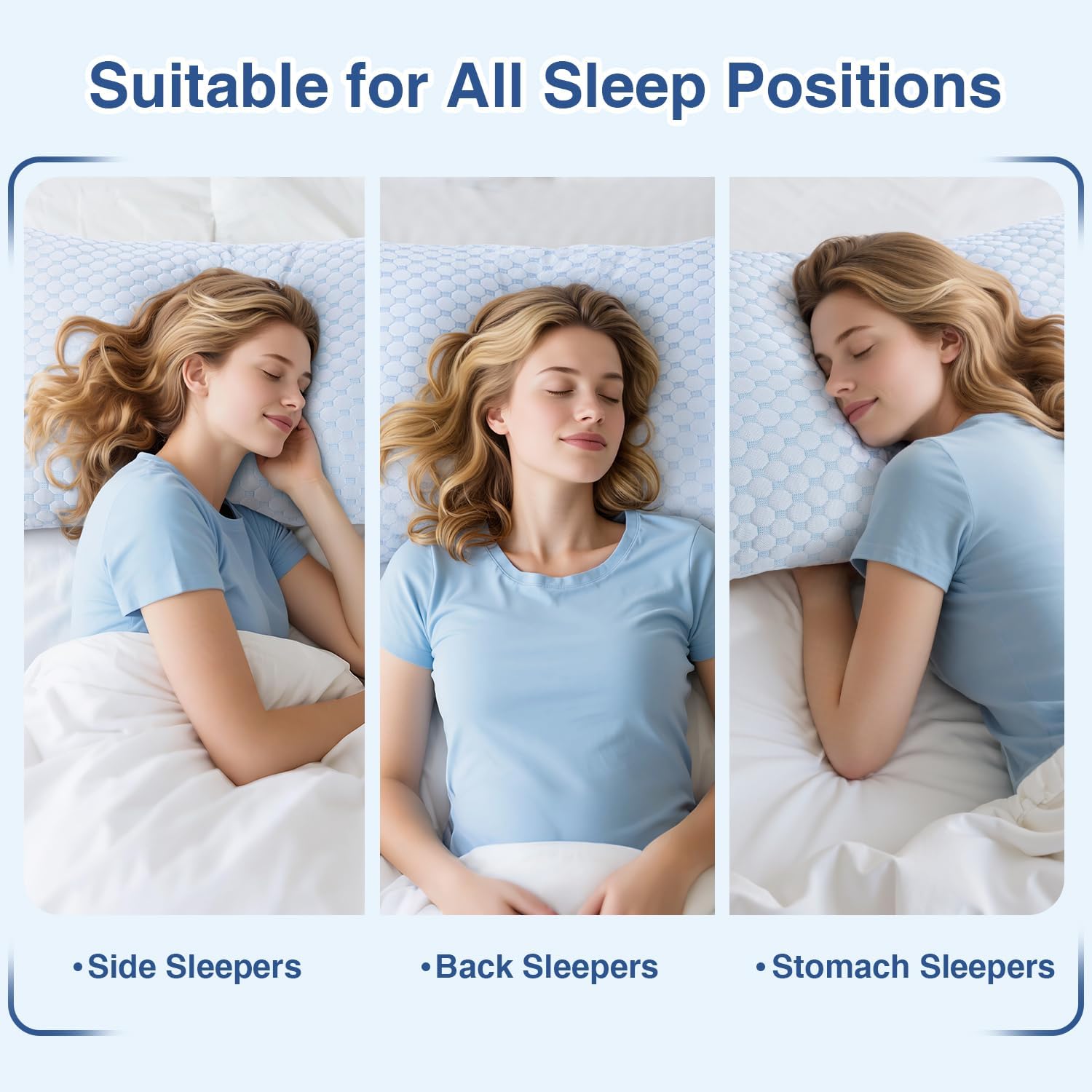 Favocama Cooling Pillow for Sleeping, Shredded Memory Foam Pillows Queen Size Set of 2, Double Sided Cooling Bed Pillows for Hot Sleepers,…