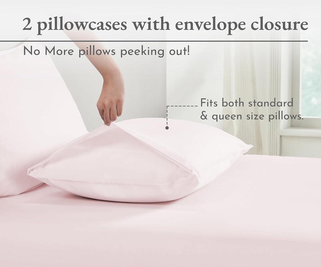 CaliforniaDesignDen California Design Den 100% Organic Cotton Pillow Cases Queen/Standard Set of 2 - Soft & Crisp Percale, Fits Standard &…