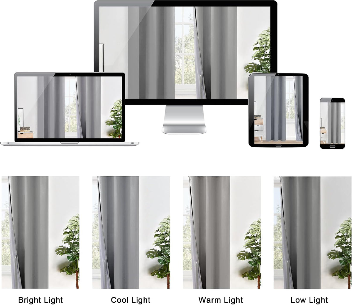 Xwzo Full Shading Blackout Curtains 45 Inches Length with Tiebacks- Heat and Light Blocking Ring Top Window Drapes with Black Liner Backing…