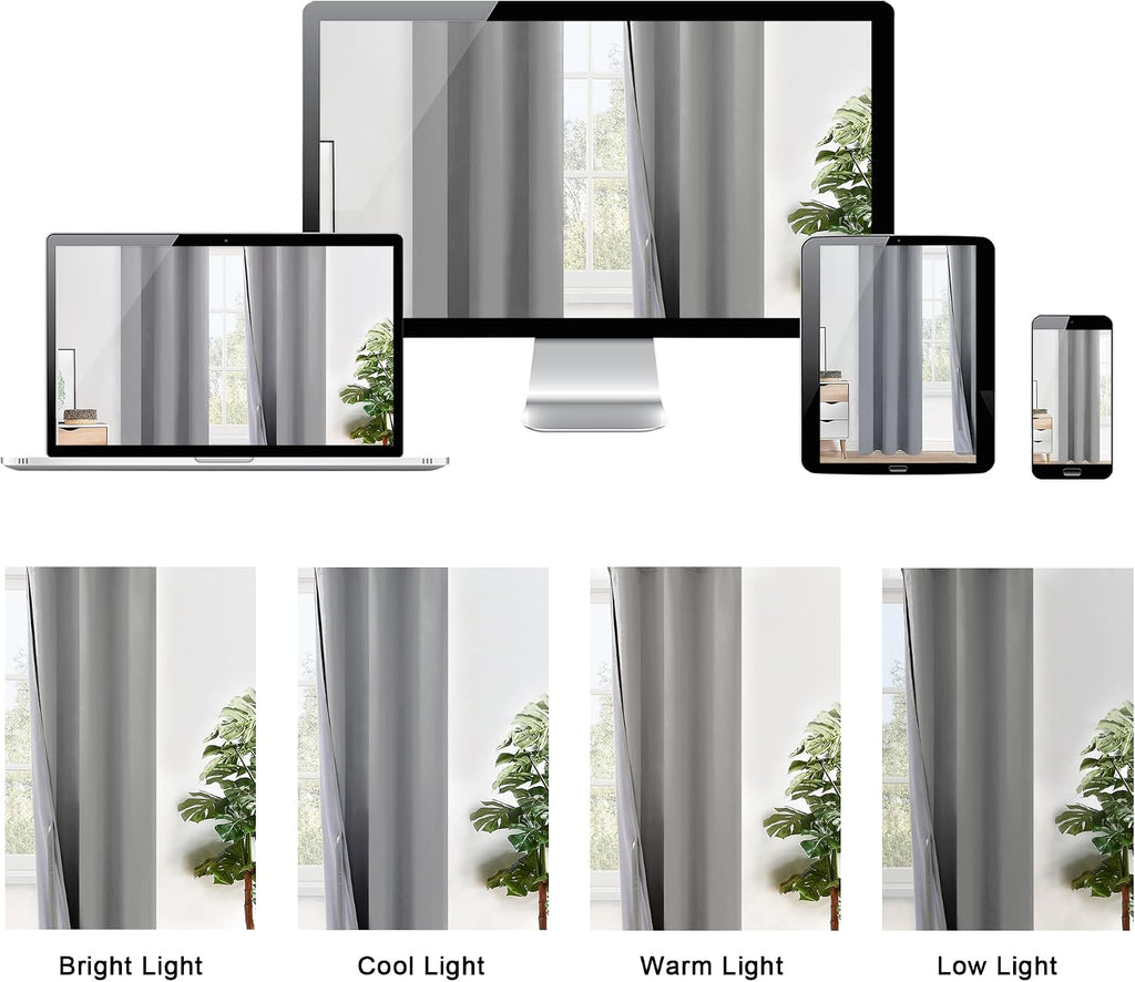 Xwzo 100% Blackout Window Curtains - Thermal Insulated & Completely Room Darkening Black Liner Window Treatment with Tiebacks for Bedroom/L…