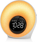 AFEXOA Sunrise Alarm Clock with Wake Up Light, White Noise Machine with 30 Soothing Sounds, 8 Color Dimmable Night Light, Dual Alarms for…