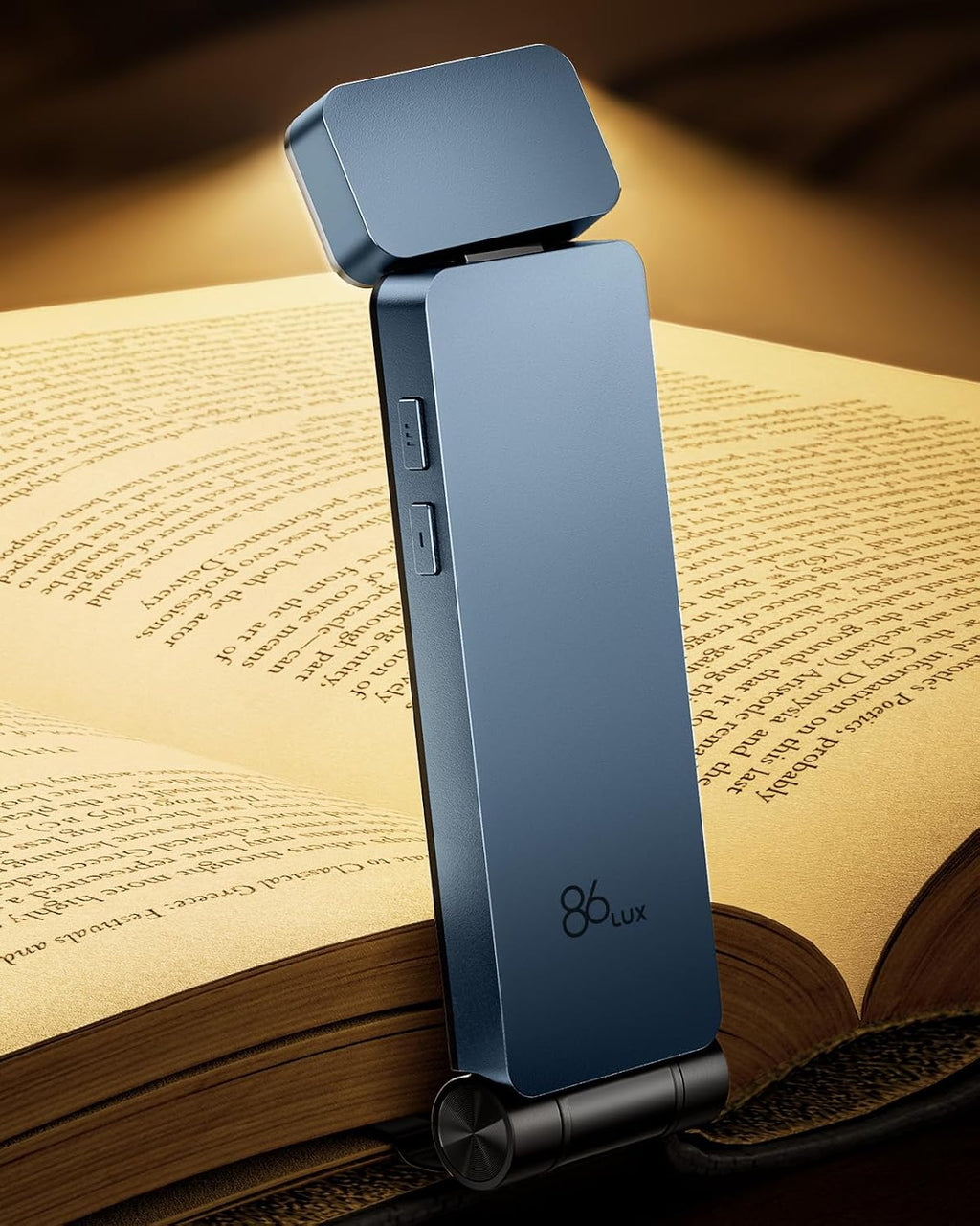 86Lux Book Light, Rechargeable Clip-On LED Reading Light for Bed & Night Use - 3 Color Temperatures with Stepless Dimming, Ultralight Bookm…