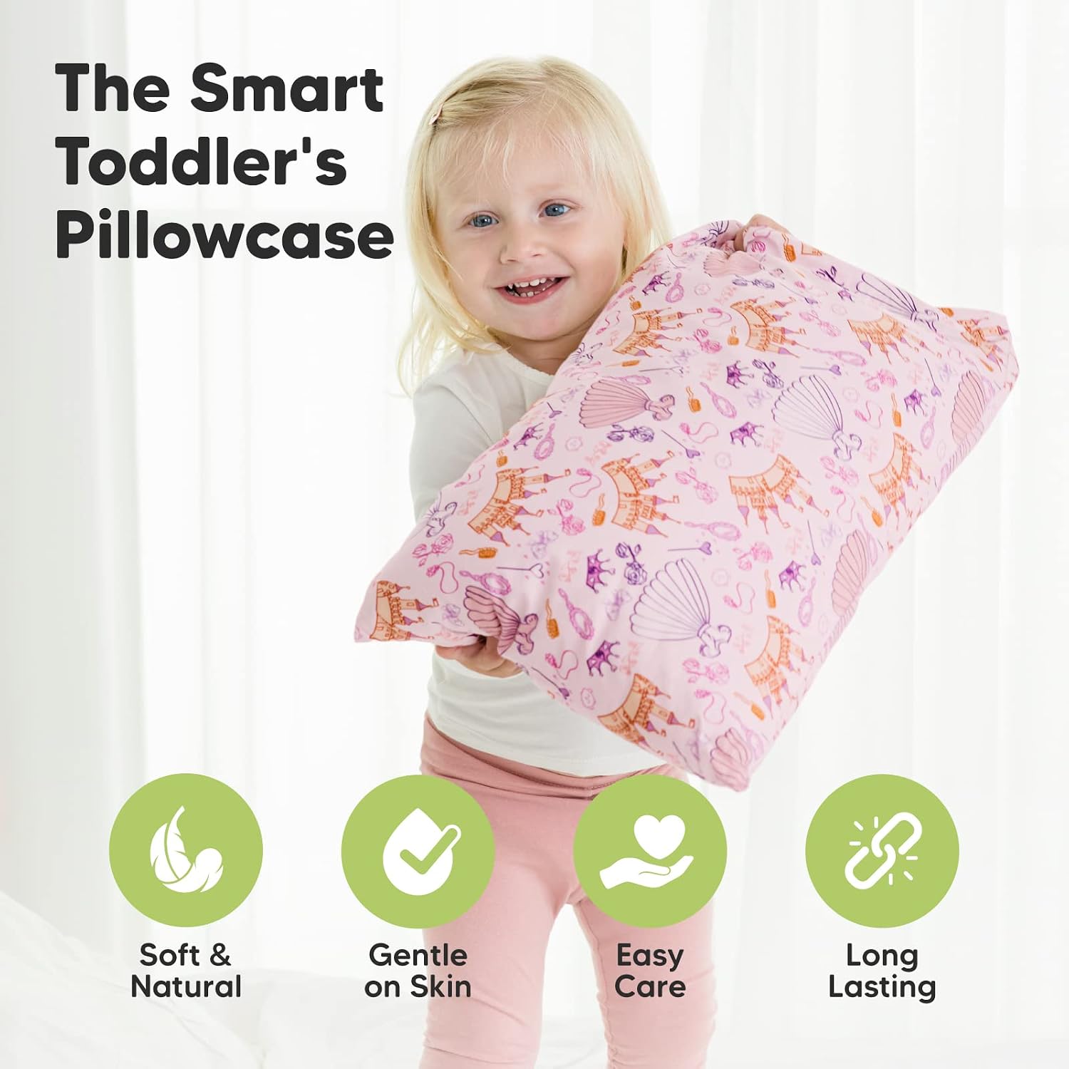 KeaBabies Toddler Pillowcase 13"x18" - Organic Cotton Toddler Pillowcase for Kids, Boys, Girls, Soft & Durable Cotton Cover for Miniature…