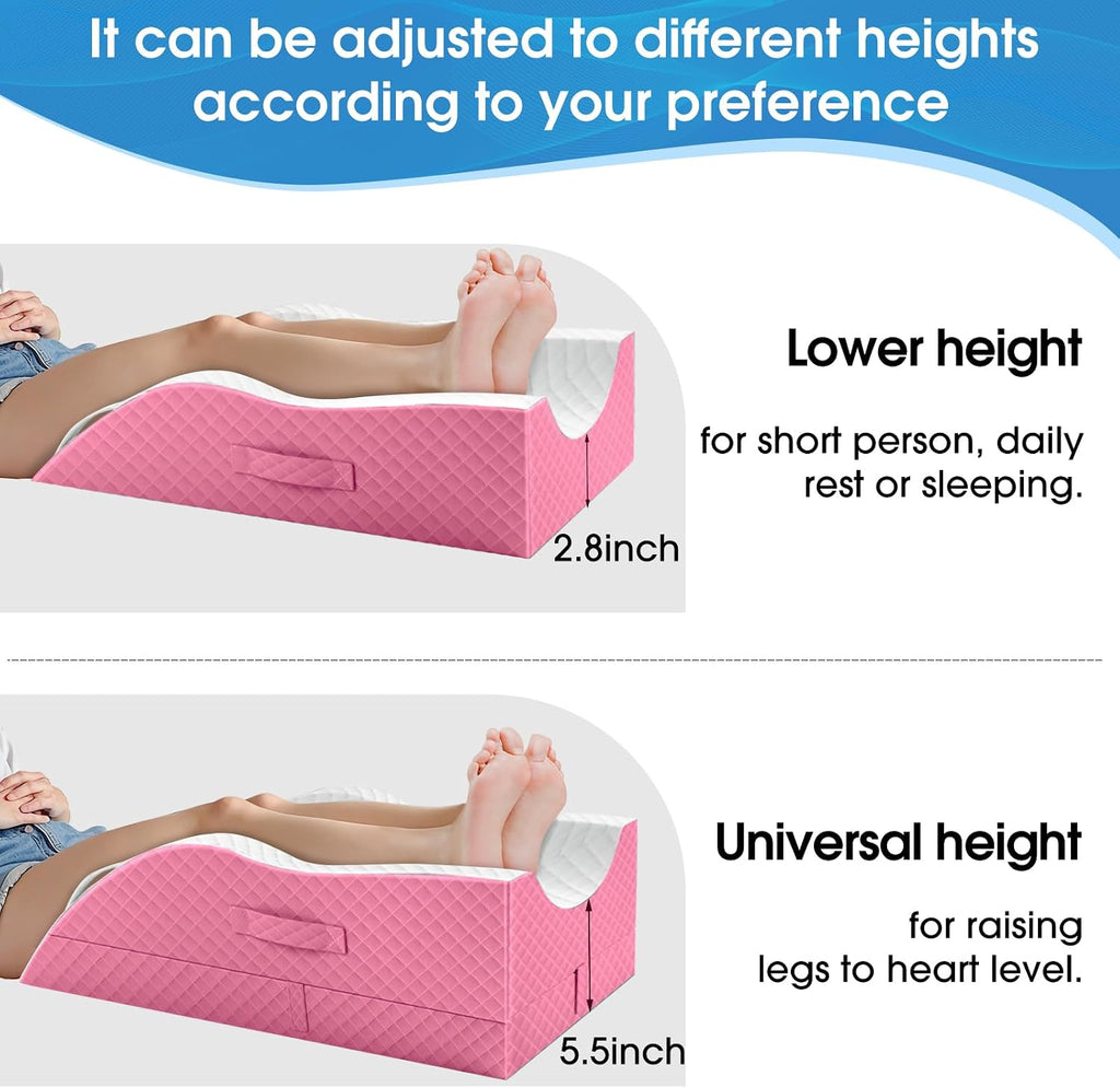 TranquilRelax TranquilRelax Elevation Pillows for Leg After Surgery, Memory Foam Adjustable Wedge Pillow for Injury or Rest, Ankle P…