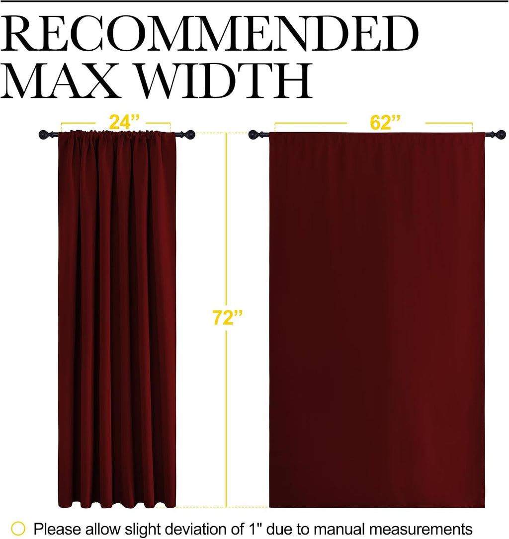 NICETOWN 2 Panels Blackout Curtains, Rod Pocket Window Curtains Room Darkning Drapes for Bedroom/Living Room, Thermal Insulated Solid…