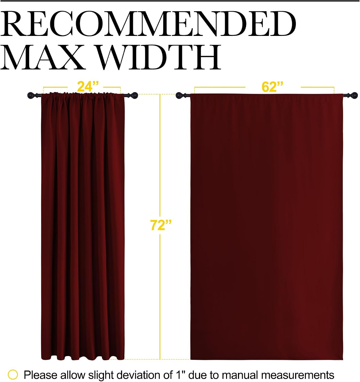 NICETOWN 2 Panels Blackout Curtains, Rod Pocket Window Curtains Room Darkning Drapes for Bedroom/Living Room, Thermal Insulated Solid…