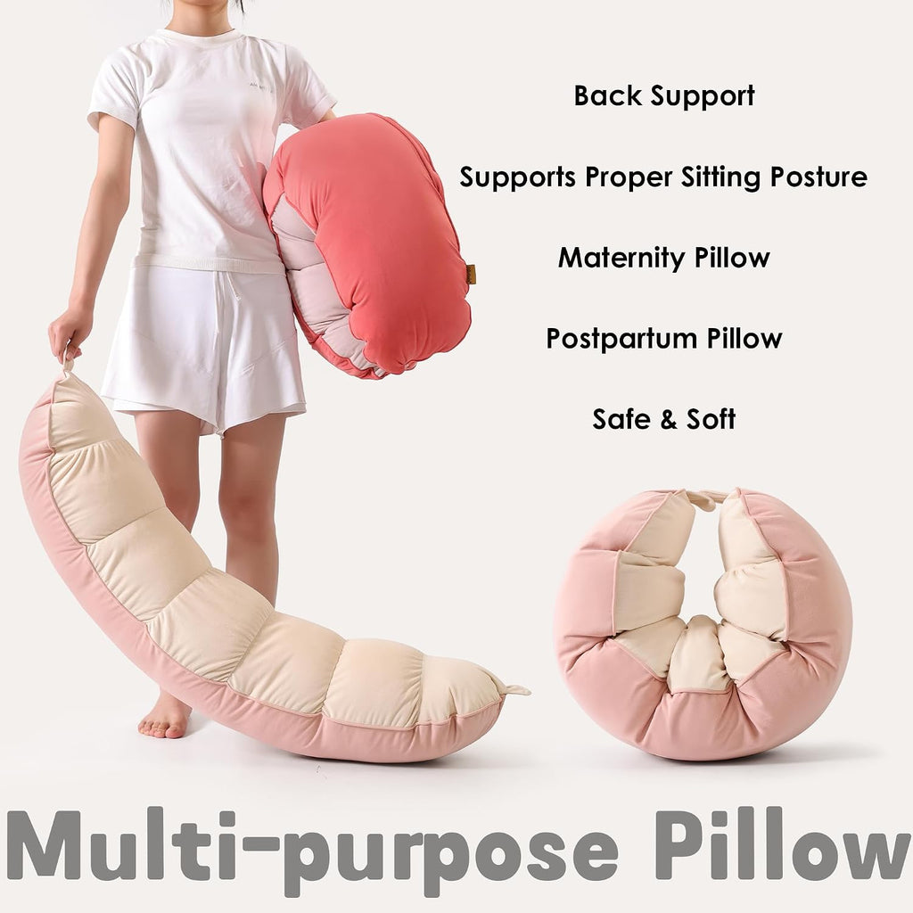 Peallow(Pat. Pend) – Long Round Body Pillow for Adults, Bolster Pillow for Sleeping, Soft and Supportive Pillow for Sleeping & Lumbar…
