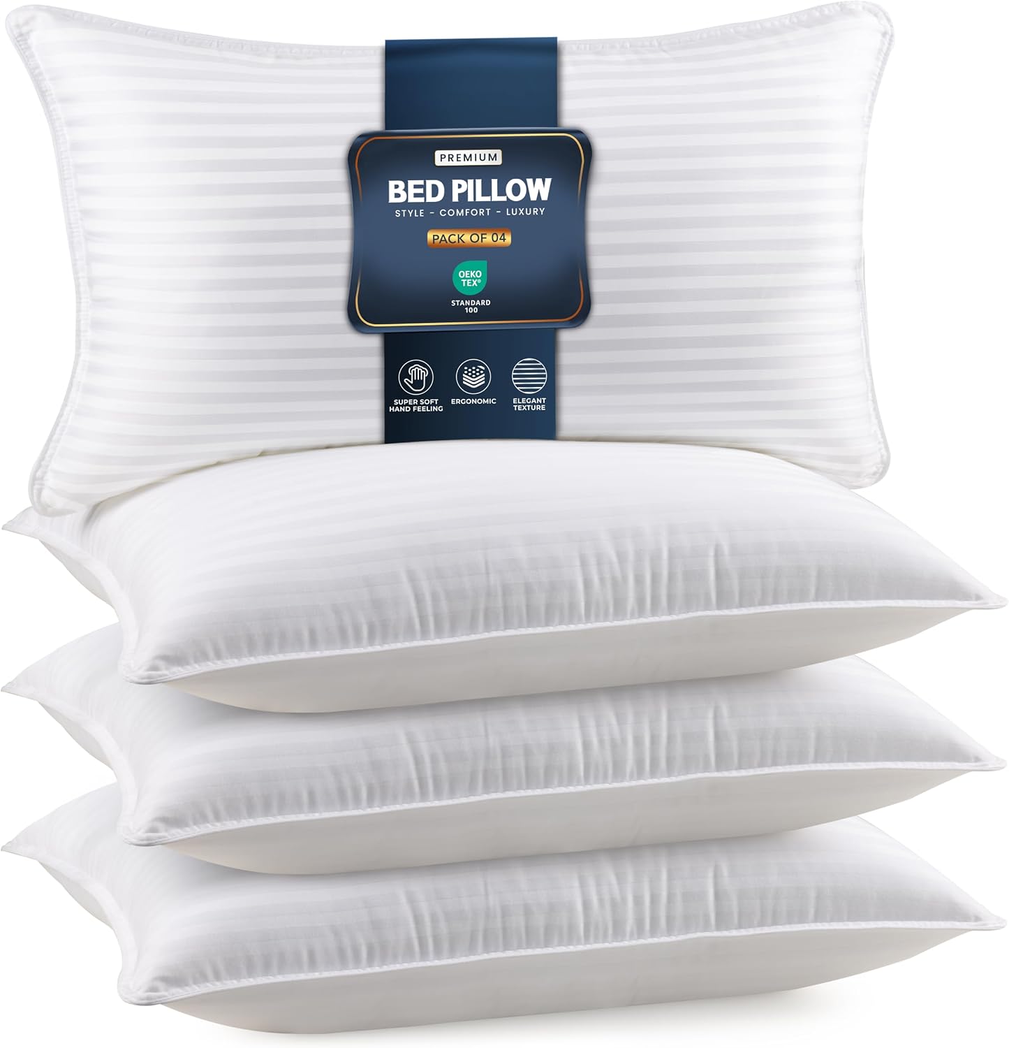 Utopiabedding Utopia Bedding Bed Pillows King Size Set of 4 (White), Down Alternative Pillows for Sleeping, Cooling Hotel Quality Pillow Se…