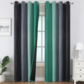 Estelartextiler Estelar Textiler Black and Green Ombre Blackout Curtains & Drapes for Living Room, Thermal Insulated Grommet Energy Saving…