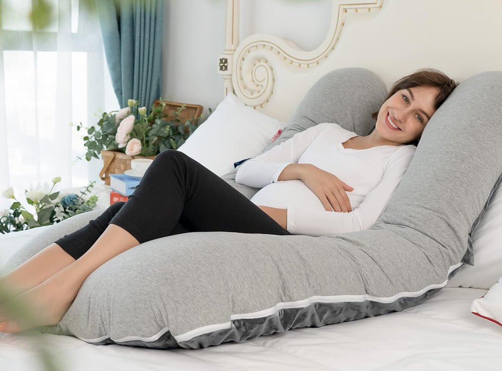 Meiz Pregnancy Pillows Cooling, Pregnancy Pillow U Shaped, Full Body Pillow and Maternity Pillow for Support Neck/Back/Legs with Pregnancy…