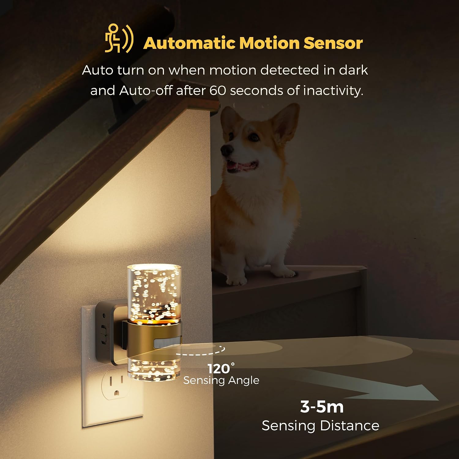 L LOHAS LED Motion Sensor Night Light, Dimmable Night Lights Plug into Wall, 2 Pack Acrylic Nightlight with 0-100 LM Adjustable…