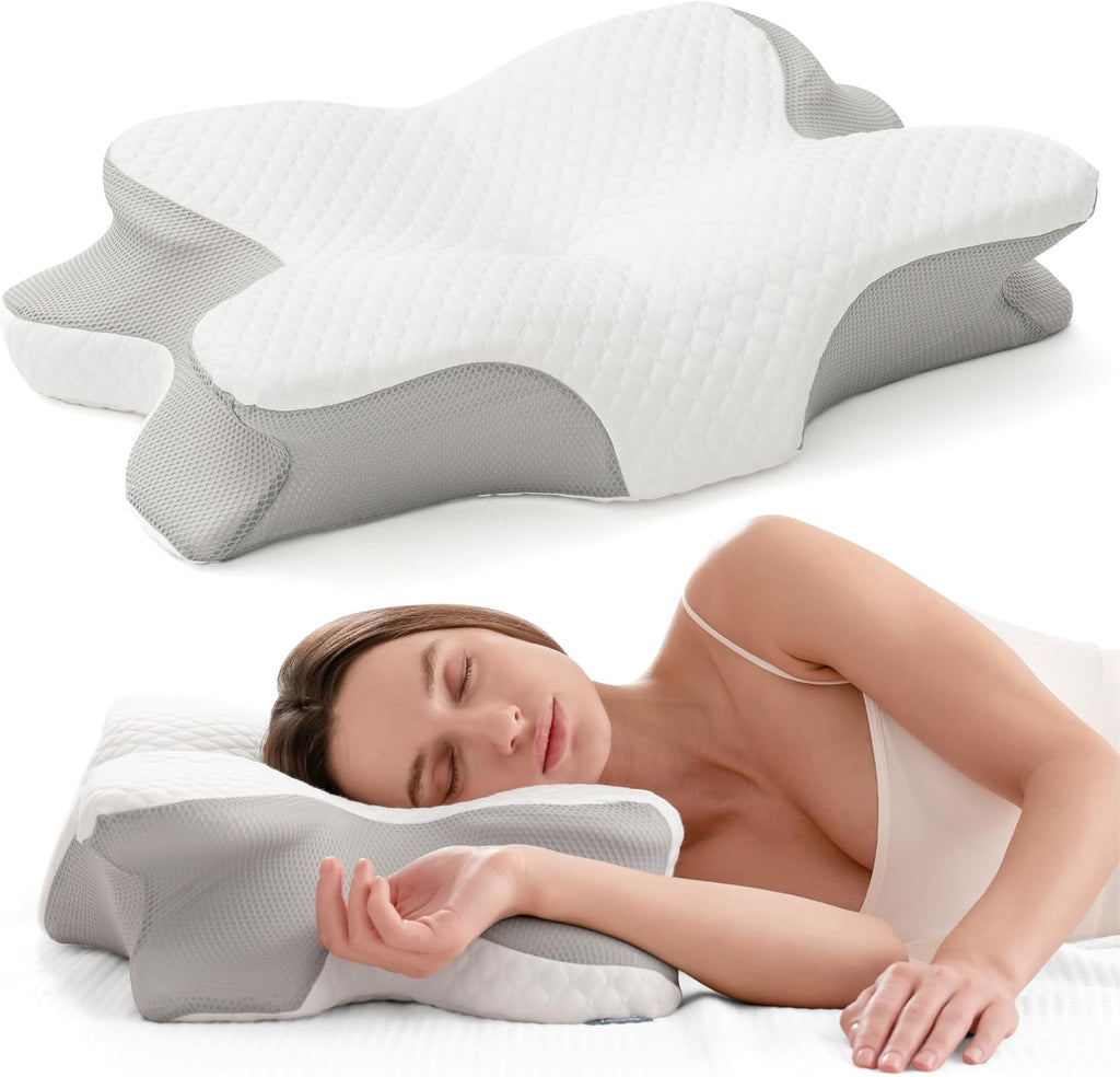 Alcedo Cervical Pillow for Cozy Sleep and Neck, Odorless Ergonomic Memory Foam Pillow, Orthopedic Bed Pillow for Side, Back & Stomach Slee…