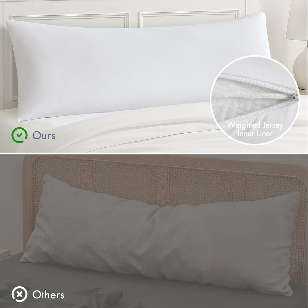 Madisonpark Madison Park Cooling Body Pillow for Side Sleepers & Hot Sleepers, 20"x54" Full Body Pillow with Memory Foam Fill, Pregnancy &…