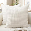 Softalker Throw Pillow Covers 20x20 Inch, Set of 2, Soft Corduroy Boho Stripe Decorative Pillow Cover, Couch Fluffy Pillow Cover for…