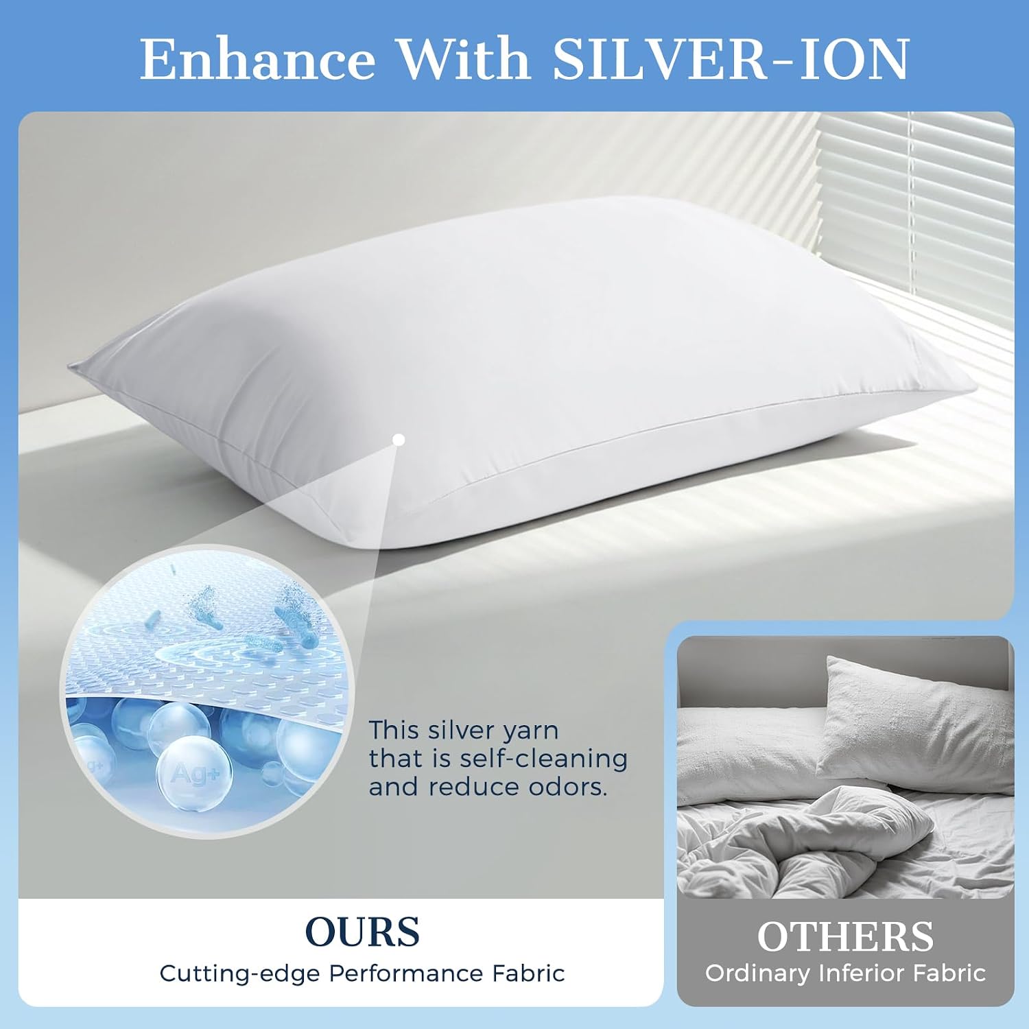 Cooling Pillow Cases 2 Pack King Size Cooling Pillowcases for Hot Sleeper Q-Max>0.5, Hydrates Skin & Hair, Reduces Wrinkles & Frizz, Soft…
