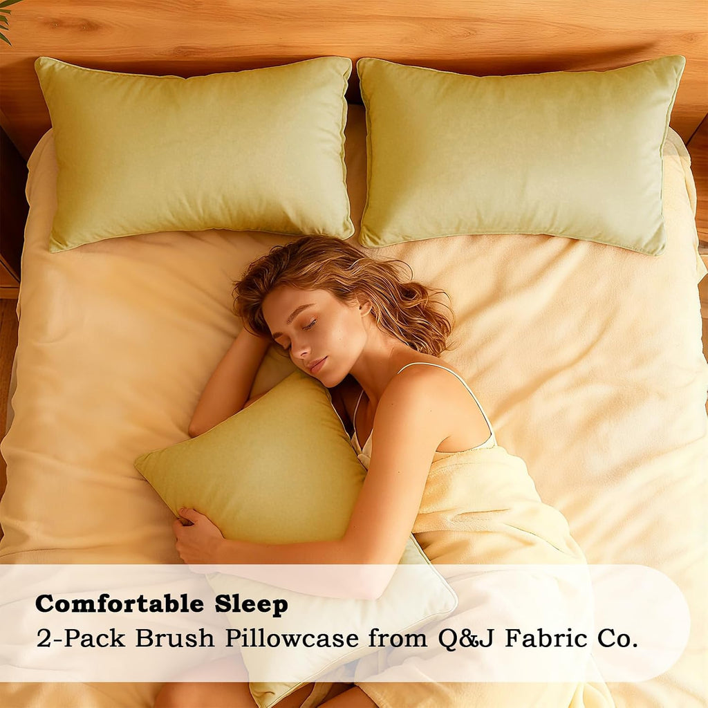 QJFabricCO Q&J Fabric Co. Bedding Pillow Cases King Size Set of 2 –Wrinkle, Fade Resistant, Soft Brushed Microfiber Pillow Cover–Envelope Pil…