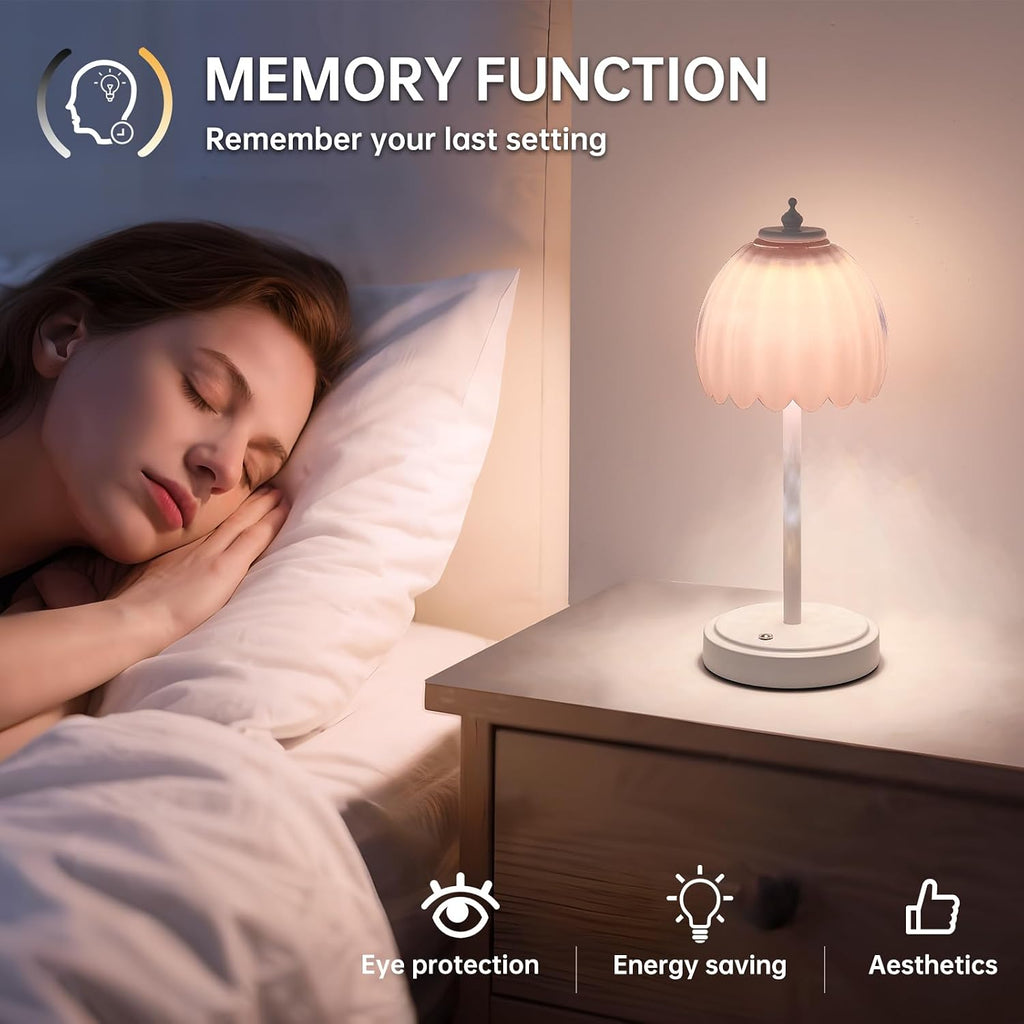 Shenmoyl Rechargeable Table Lamp with 5200mAh Battery & Touch Control - 3 Adjustable Color Temperatures, Cordless Dimmable Table Light…