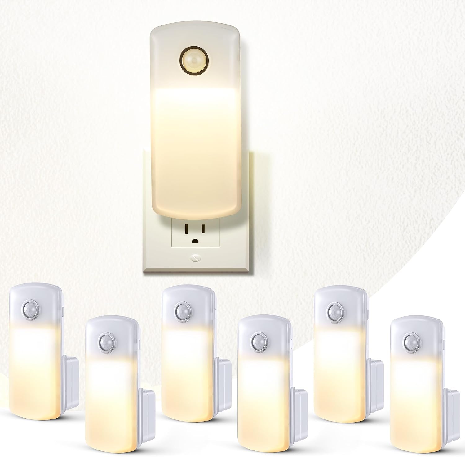Enhon 6 Pack Emergency Power Failure Night Lights, Motion Sensor Night Light, Automatic Dusk to Dawn, Emergency Lights for Home…