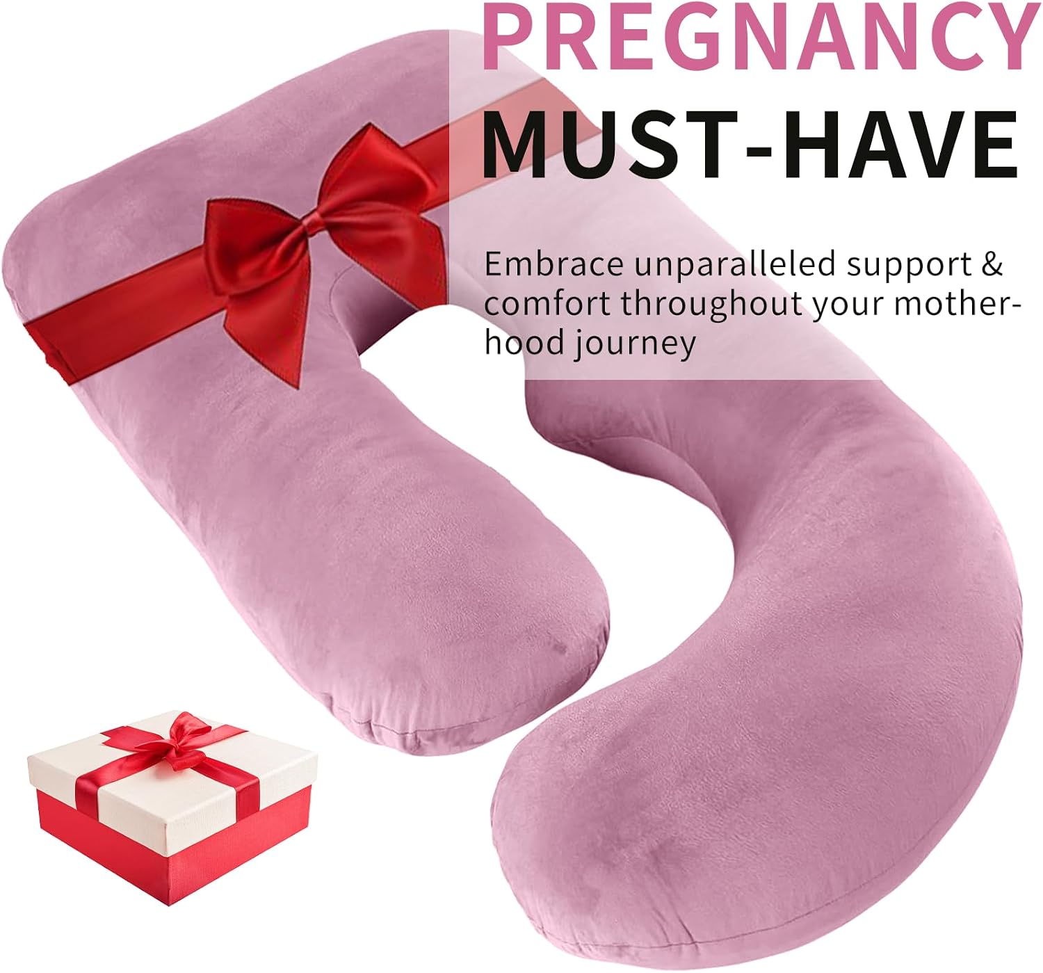 U-Shaped Pregnancy Pillow for Sleeping, Full Body Support for Back, HIPS & Belly -65 Inch Maternity Pillow with Machine Washable Cover |…