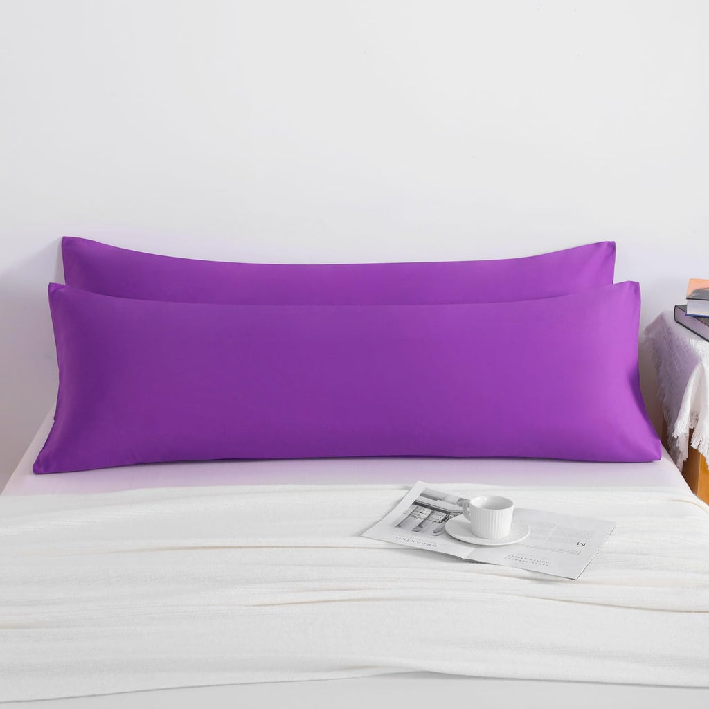 Ntbay Body Pillow Cases Set of 2, 2 Pack Brushed Microfiber Pillow Cases, Soft, Wrinkle, Fade, Stain Resistant Pillow Cases with Envelope C…