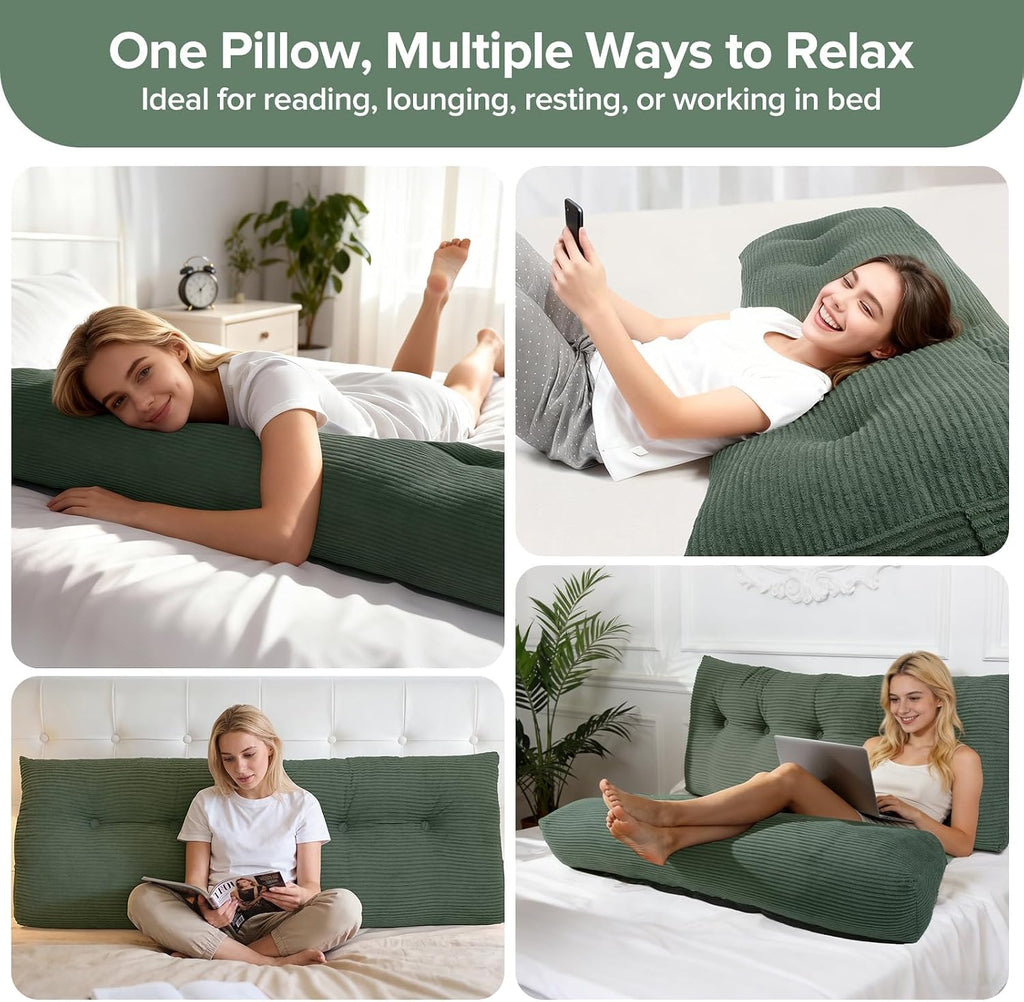 Royal Choice Headboard Pillow for Sitting Up in Bed, Queen Size Backrest Triangle Reading Pillow for Daybed, Supportive Bed Back Pillow for…
