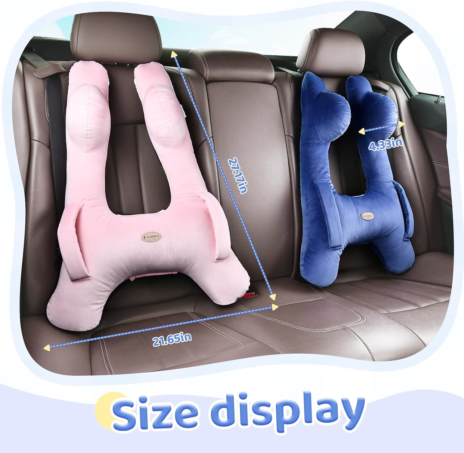 FLORICH Kids Travel Pillow, Car Sleeping Travel Pillow for Kids, Washable H-Shaped Pillow for Adults and Children to Support Head and…