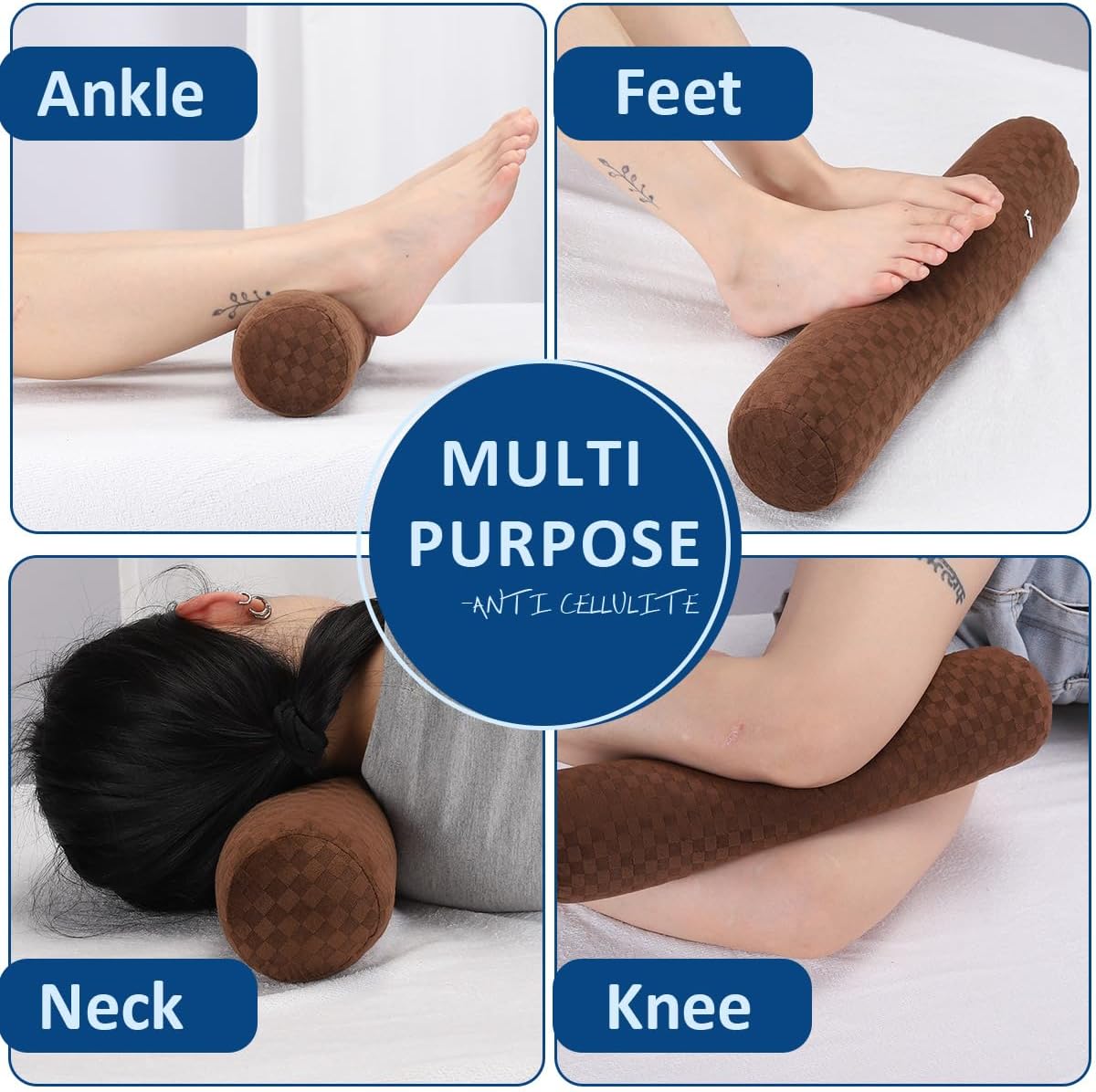 AntiCellulite everyday comfort Cervical Neck Roll, Comfortable and Highly Resilient Bolster Pillows, Round Neck Pillows Support for…